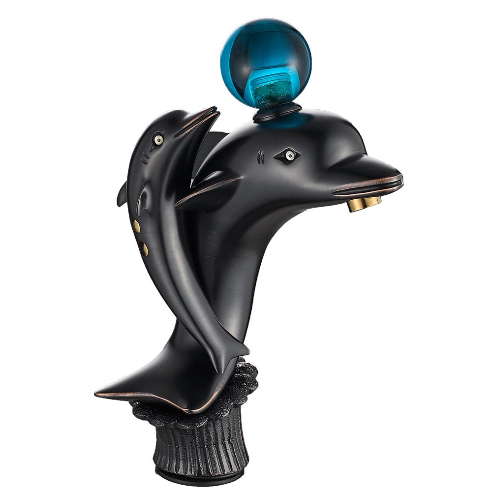 Amazon.co.jp: tuqiu my-bf013 dolphin-shaped真鍮バスルーム盆地蛇口